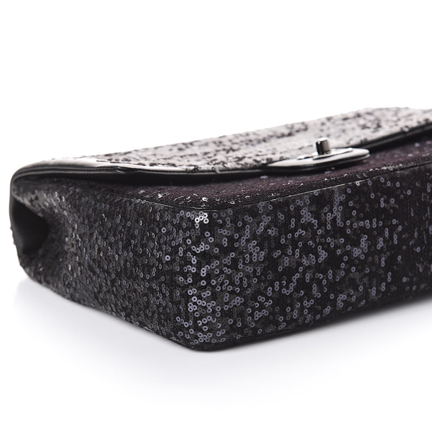 Chanel Sequin Lambskin Jumbo Moonlight on Water Flap Black 7 of 9