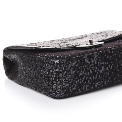 Chanel Sequin Lambskin Jumbo Moonlight on Water Flap Black 7 of 9