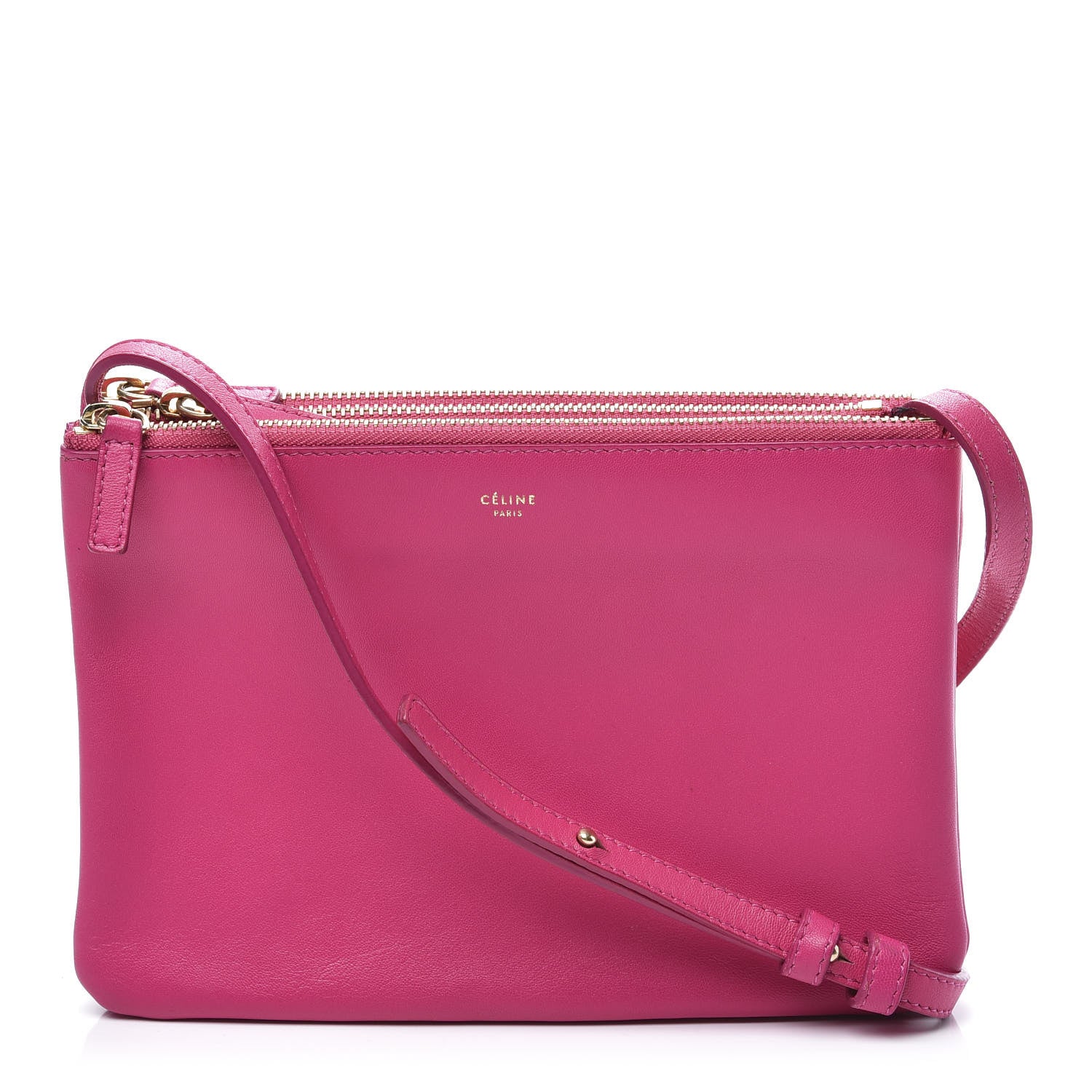 Celine Lambskin Small Trio Crossbody Bag Fuchsia 1 of 12