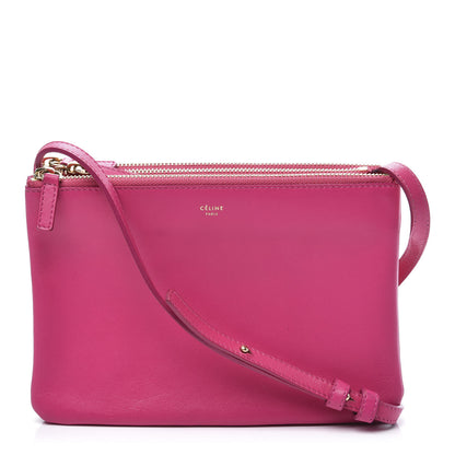 Celine Lambskin Small Trio Crossbody Bag Fuchsia 1 of 12