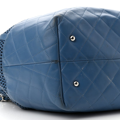 Chanel Calfskin Perforated Up In The Air North South Tote Blue 9 of 11