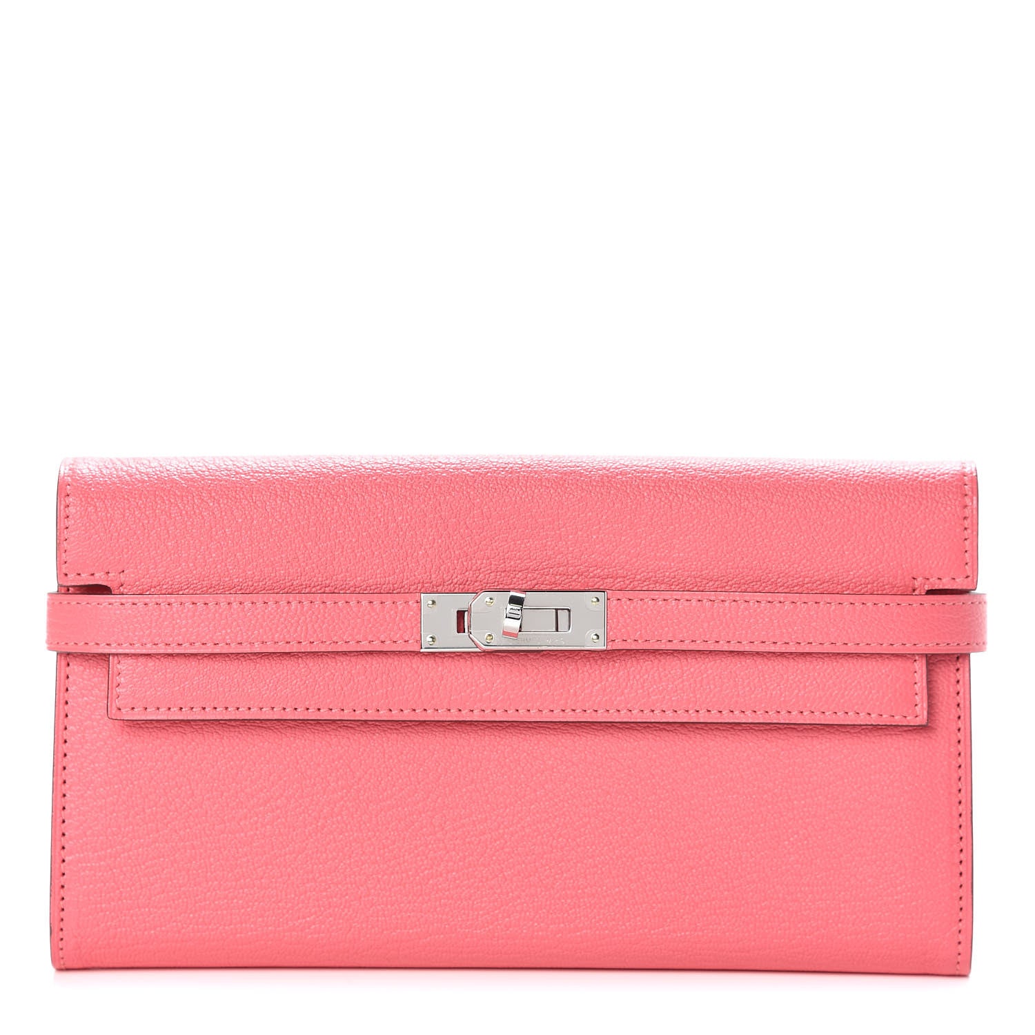Hermes Chevre Mysore Kelly Longue Wallet Rose Lipstick 1 of 11