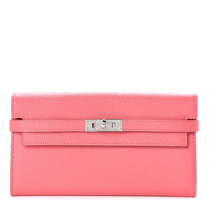 Hermes Chevre Mysore Kelly Longue Wallet Rose Lipstick 1 of 11