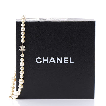 Chanel Crystal Pearl CC Short Necklace Gold 5 of 5