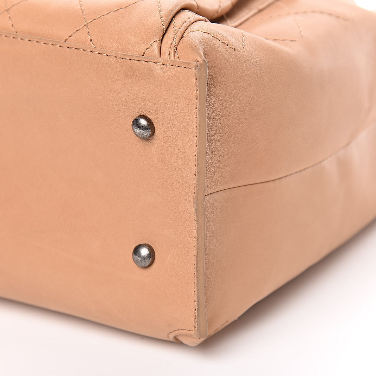 Calfskin Stitched Medium Urban Luxury Drawstring Backpack Beige