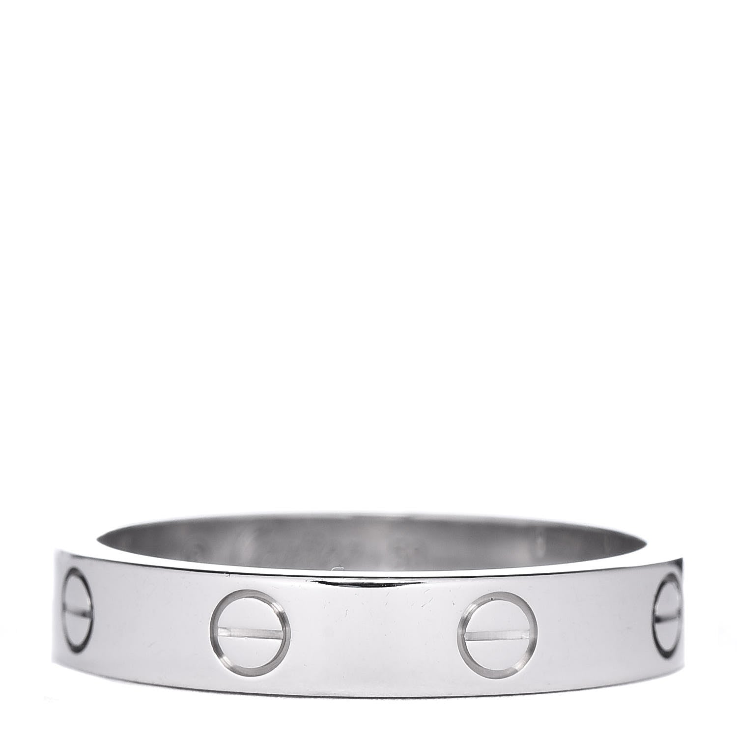 Cartier 18K White Gold Diamond 4mm LOVE Wedding Band Ring 58 8.25 3 of 4