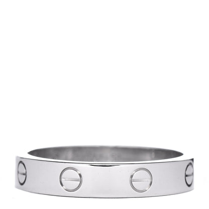 Cartier 18K White Gold Diamond 4mm LOVE Wedding Band Ring 58 8.25 3 of 4