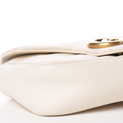 Gucci Calfskin Matelasse Super Mini GG Marmont Shoulder Bag White 8 of 17