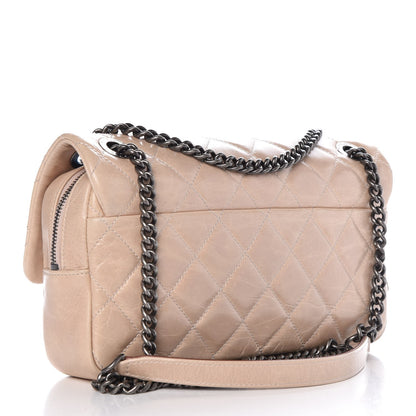 Chanel Glazed Calfskin Quilted Medium Duo Flap Beige 3 of 9