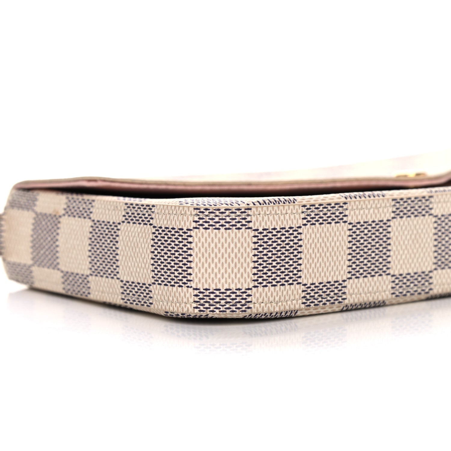 Louis Vuitton Damier Azur Pochette Felicie Chain Wallet Rose Ballerine 9 of 12