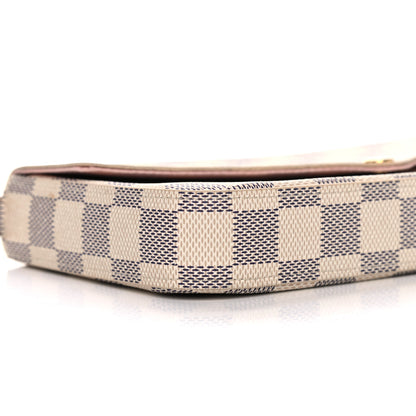 Louis Vuitton Damier Azur Pochette Felicie Chain Wallet Rose Ballerine 9 of 12