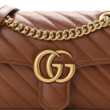 Gucci Azalea Calfskin Matelasse Diagonal Mini GG Marmont Shoulder Bag Cuir 8 of 10