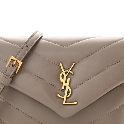 Saint Laurent Calfskin Y Quilted Monogram Toy Loulou Crossbody Bag Greyish Brown 8 of 11