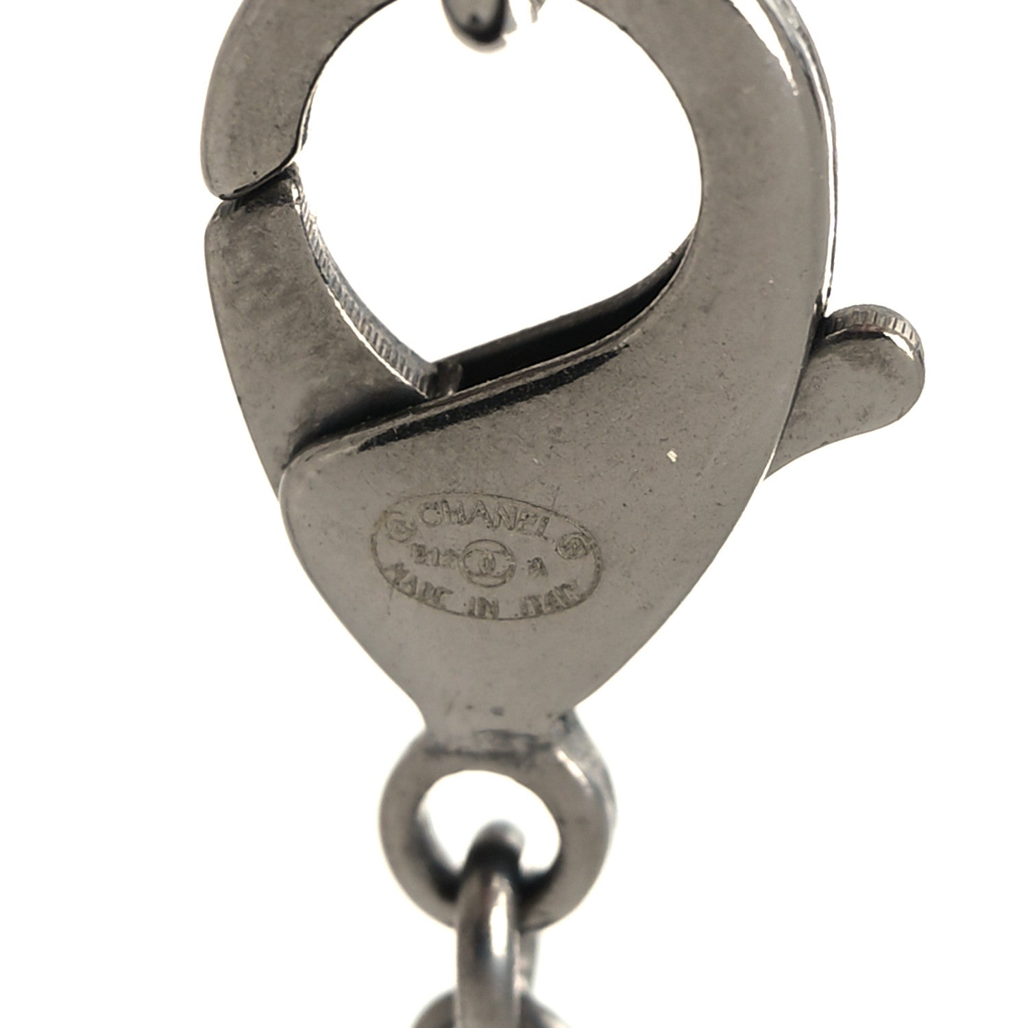 Chanel Pearl Crystal Enamel Beaded CC Necklace Blue Silver 5 of 5