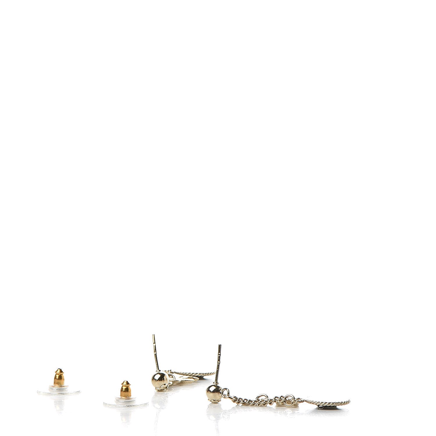 Chanel Enamel N°5 CC Drop Earrings Blue Gold 3 of 5