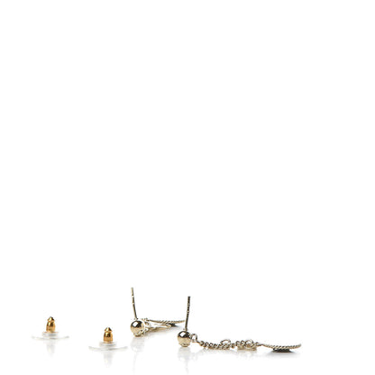 Chanel Enamel N°5 CC Drop Earrings Blue Gold 3 of 5