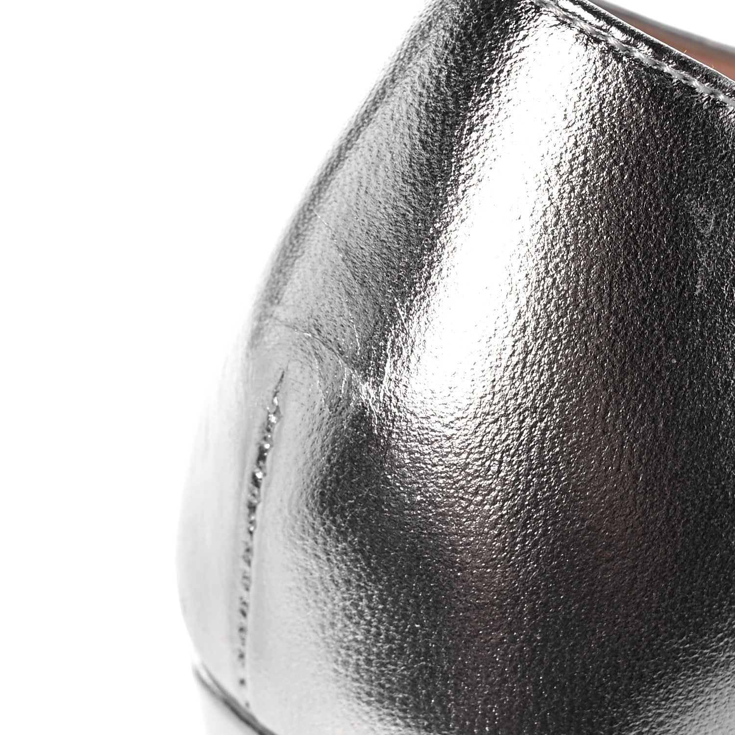 Gucci Metallic Nappa Crawford Knotted Strap Platform 38.5 Silver 8 of 13