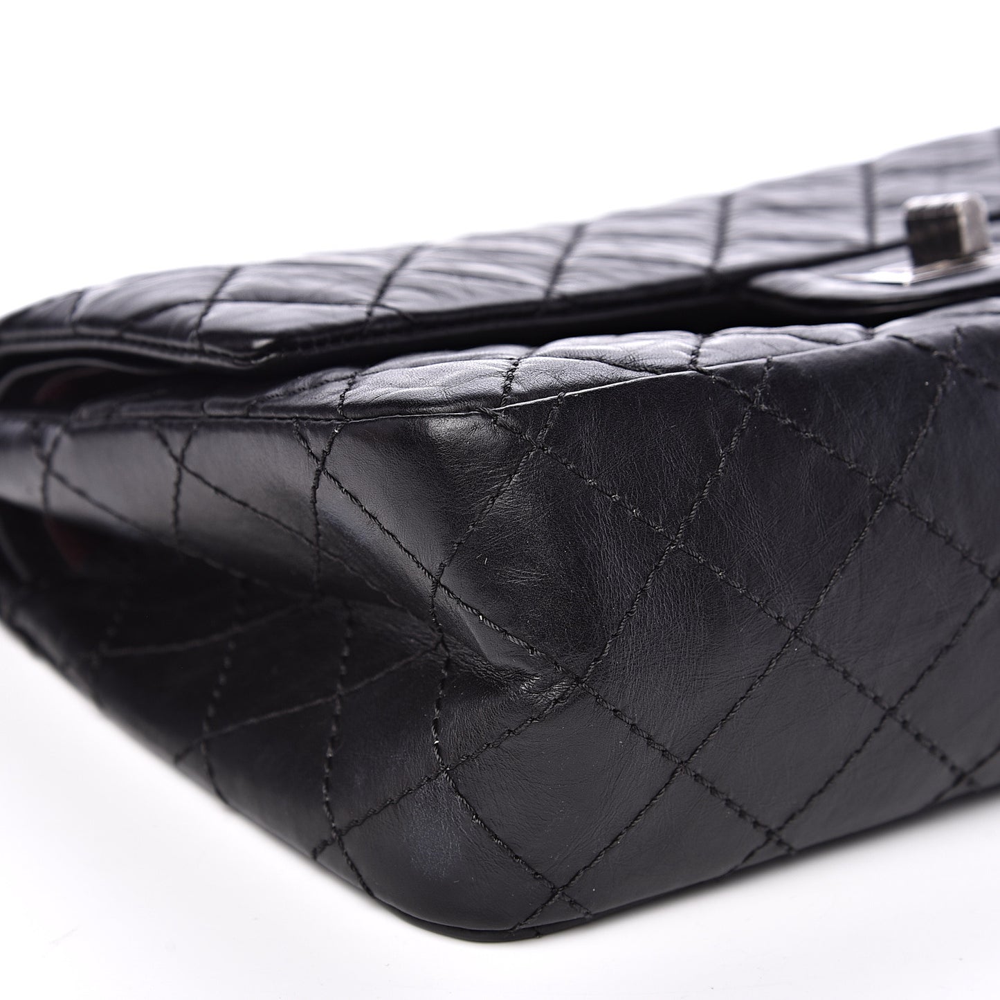 Aged Calfskin Quilted 2.55 Reissue 225 Flap Black