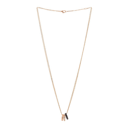 Cartier 18K Pink Gold Ceramic Diamond Three Ring LOVE Pendant Necklace 2 of 4