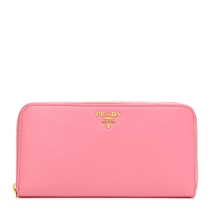 Prada Vitello Move Zip Around Wallet Geranio 1 of 7