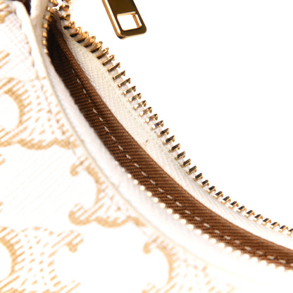 Celine Canvas Calfskin Ava Triomphe Shoulder Bag White 12 of 13