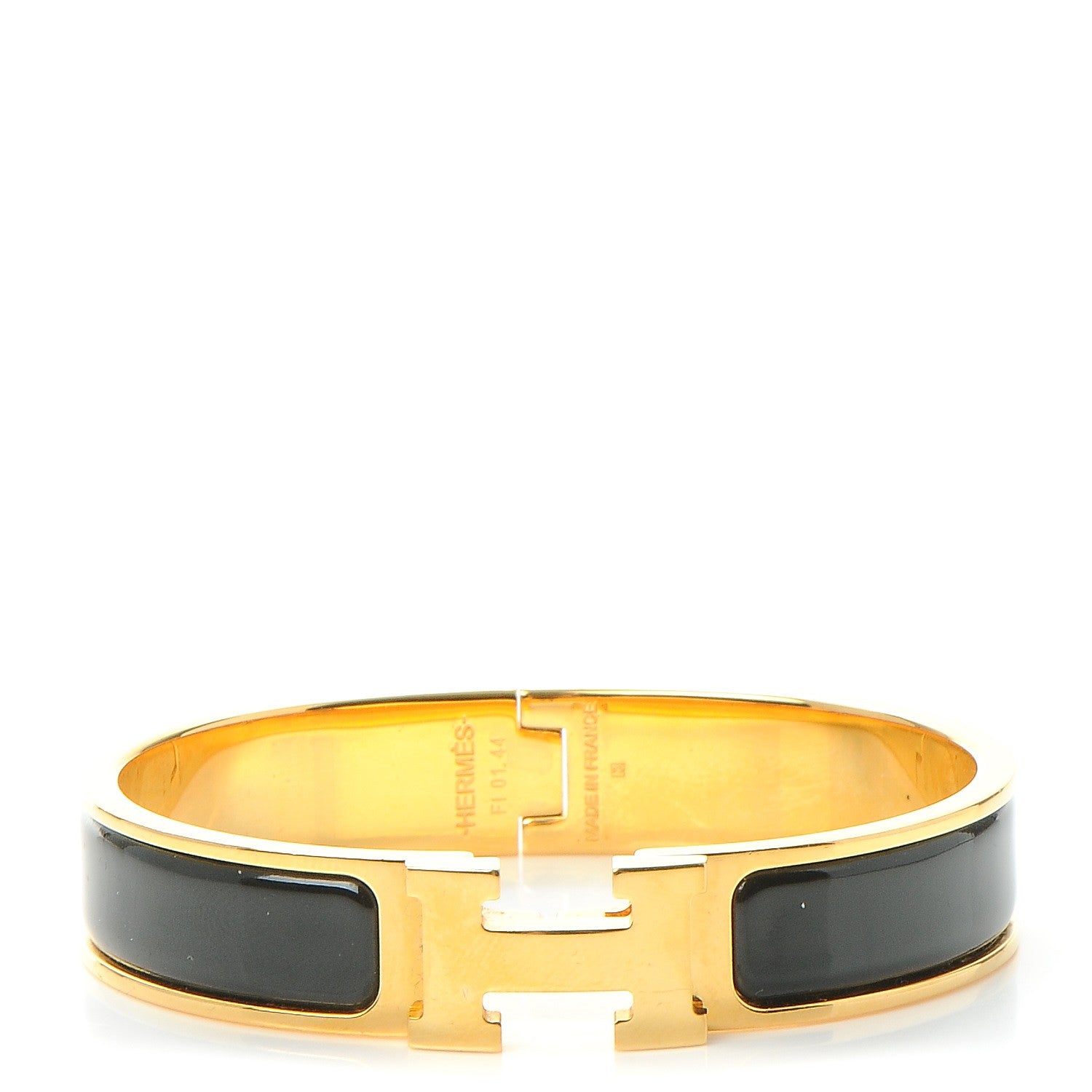 Hermes Enamel Narrow Clic Clac H Bracelet PM Black 1 of 5