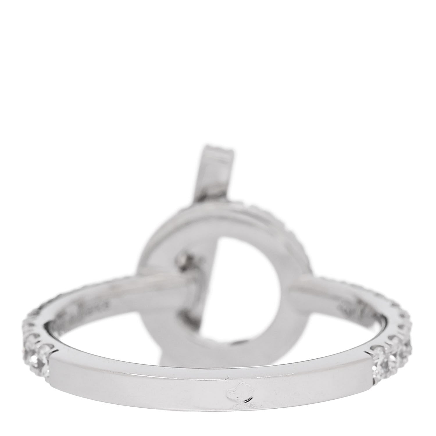 Hermes 18K White Gold Diamond Finesse Ring 54 6.75 3 of 7