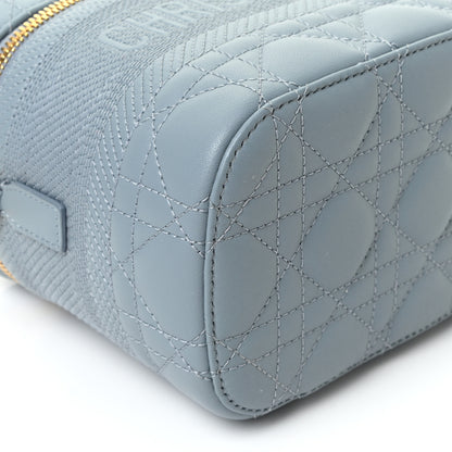 Christian Dior Lambskin Cannage Small Diortravel Vanity Case Cloud Blue 8 of 9