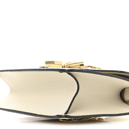 Gucci Textured Calfskin Bee Star Print Mini Sylvie Top Handle Bag Mystic White 10 of 11