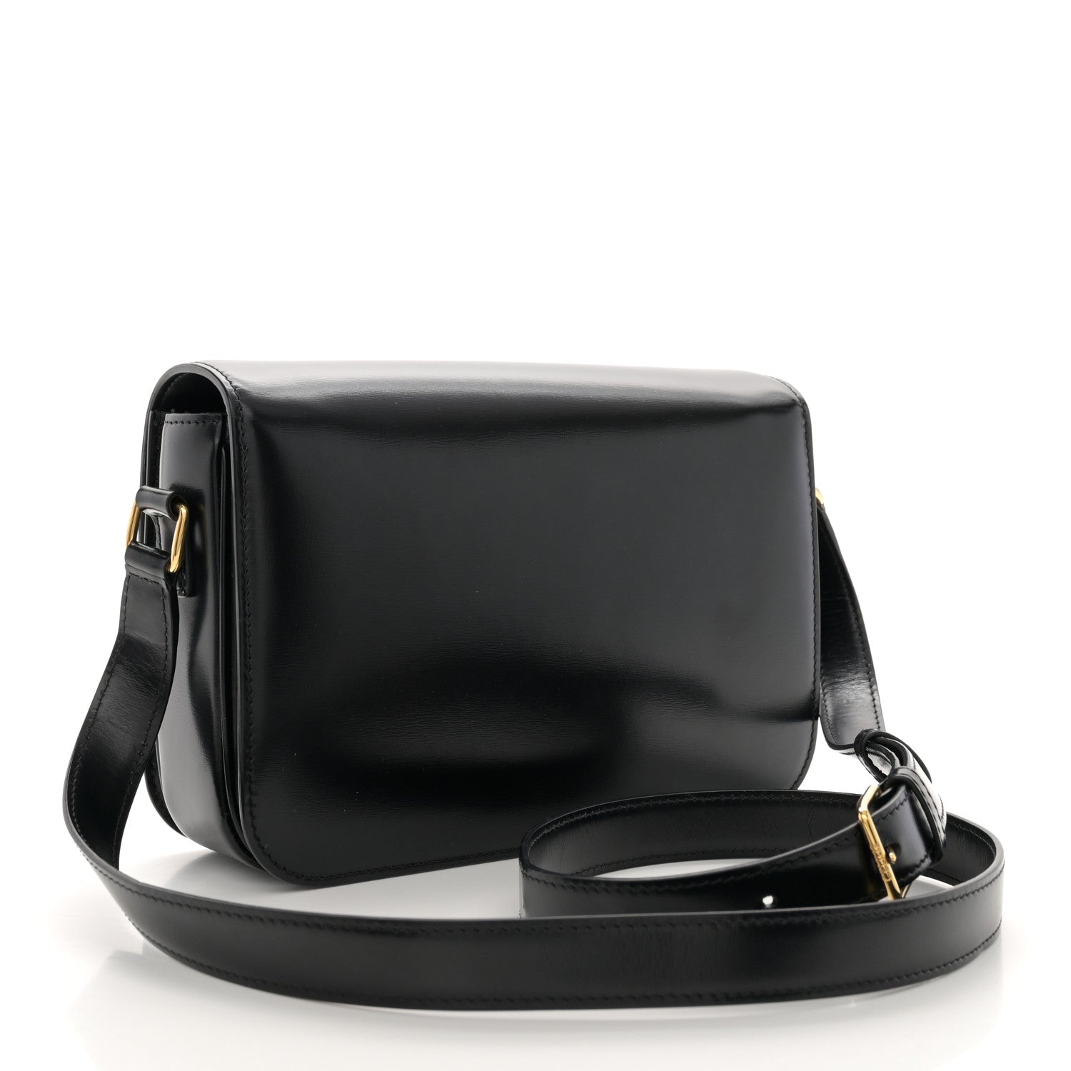 Celine Shiny Calfskin Medium Triomphe Black 3 of 15