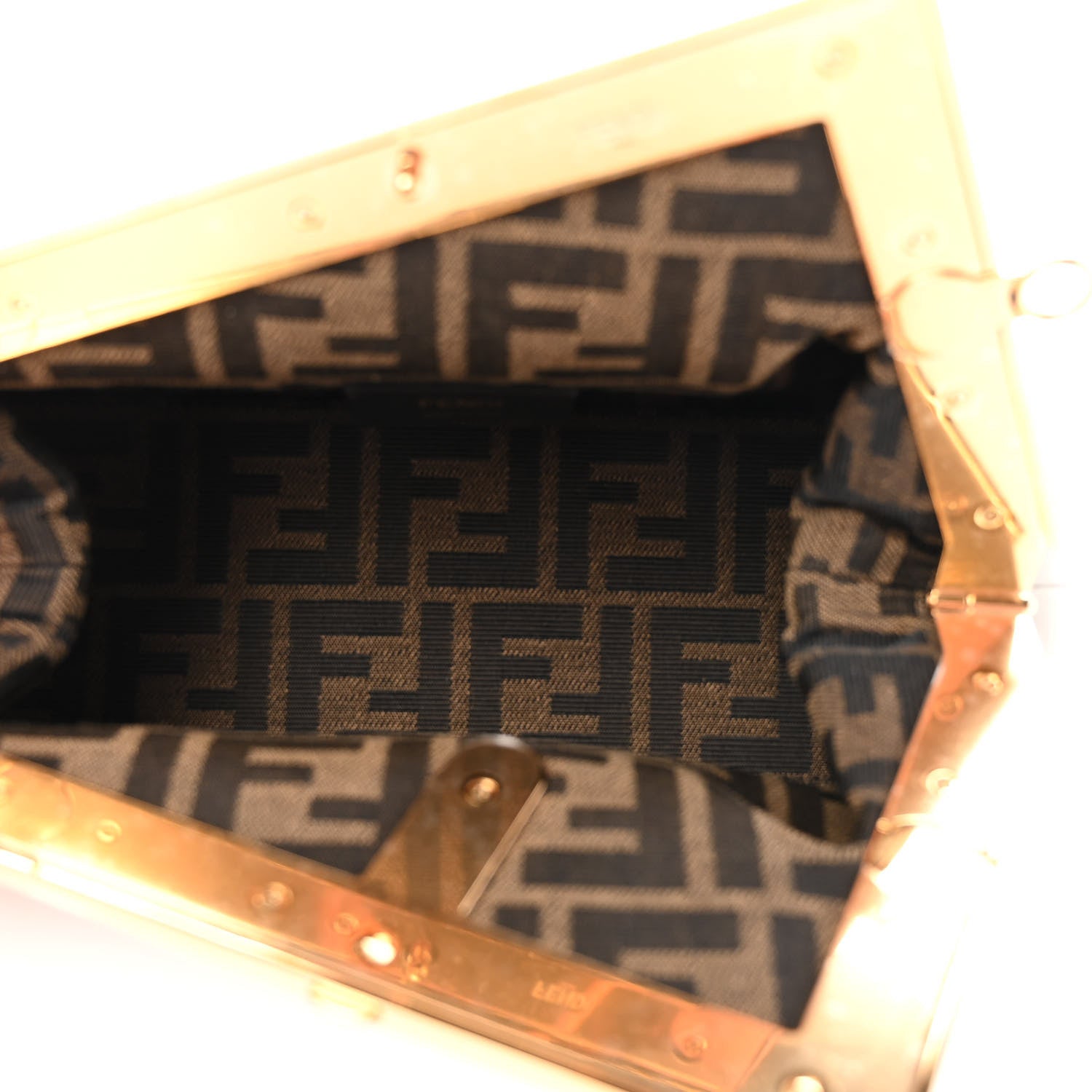 Fendi Shiny Nappa Snakeskin Small Fendi First White Roccia 5 of 9
