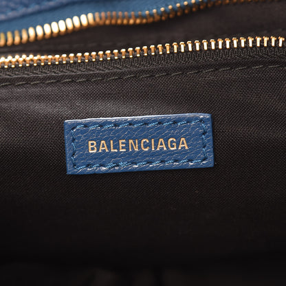 Balenciaga Shiny Goatskin Gold Metallic Edge Hardware S City Bleu Abysse 6 of 9