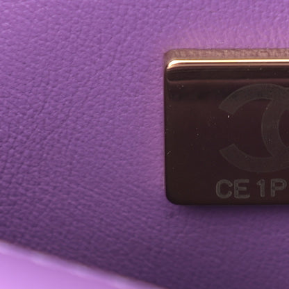 Chanel Lambskin Enamel Quilted Small Pending CC Square Flap Purple 7 of 10