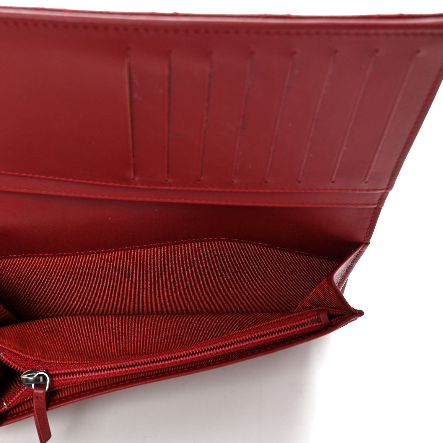 Chanel Caviar Quilted Yen Wallet Red 6 of 13