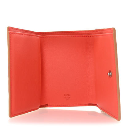 MCM Calfskin Ottomar Monogram Tri-Fold Wallet Hot Coral 5 of 6