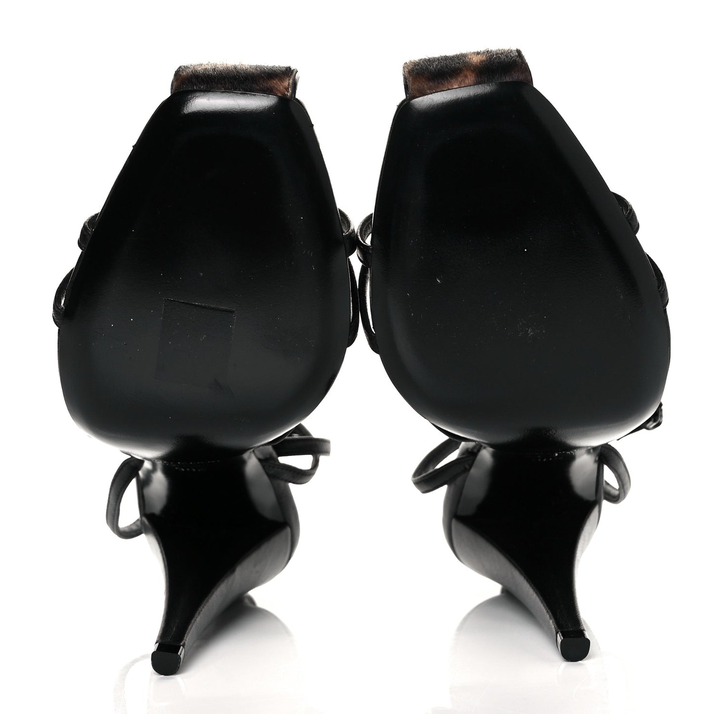Calfskin Pony Samba All Over Sandals 38.5 Manto Naturale Black