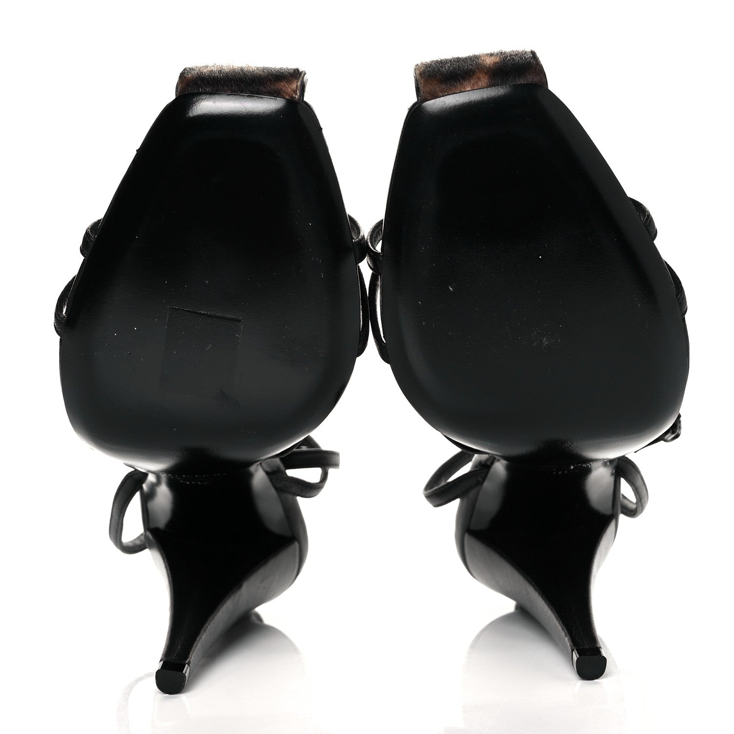 Saint Laurent Calfskin Pony Samba All Over Sandals 38.5 Manto Naturale Black 5 of 9