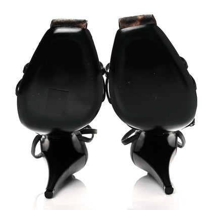 Saint Laurent Calfskin Pony Samba All Over Sandals 38.5 Manto Naturale Black 5 of 9