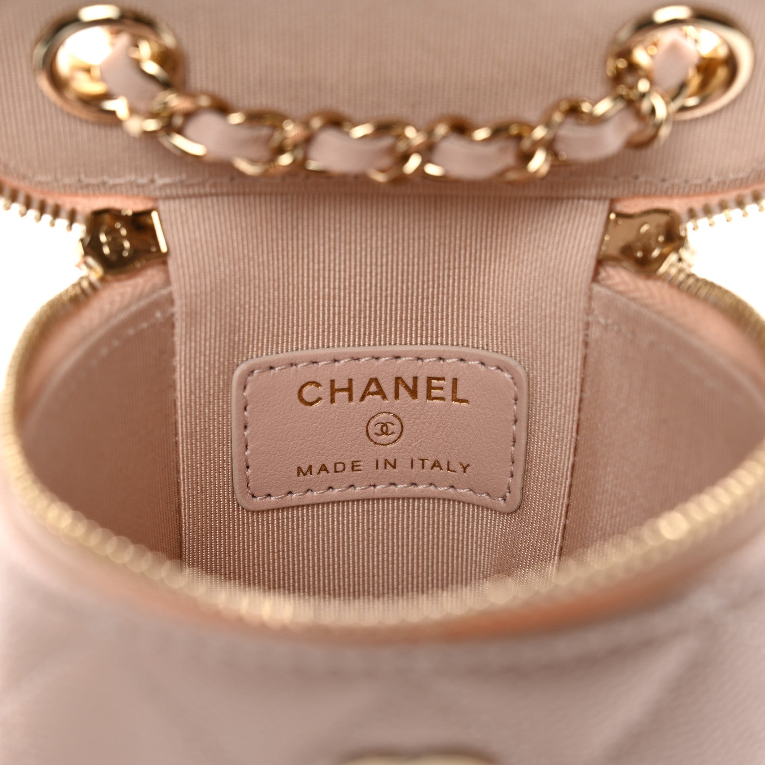 Chanel Caviar Quilted Small Vertical Coco Beauty Vanity Case With Chain Light Pink 6 of 9