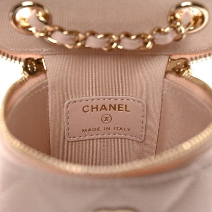 Chanel Caviar Quilted Small Vertical Coco Beauty Vanity Case With Chain Light Pink 6 of 9