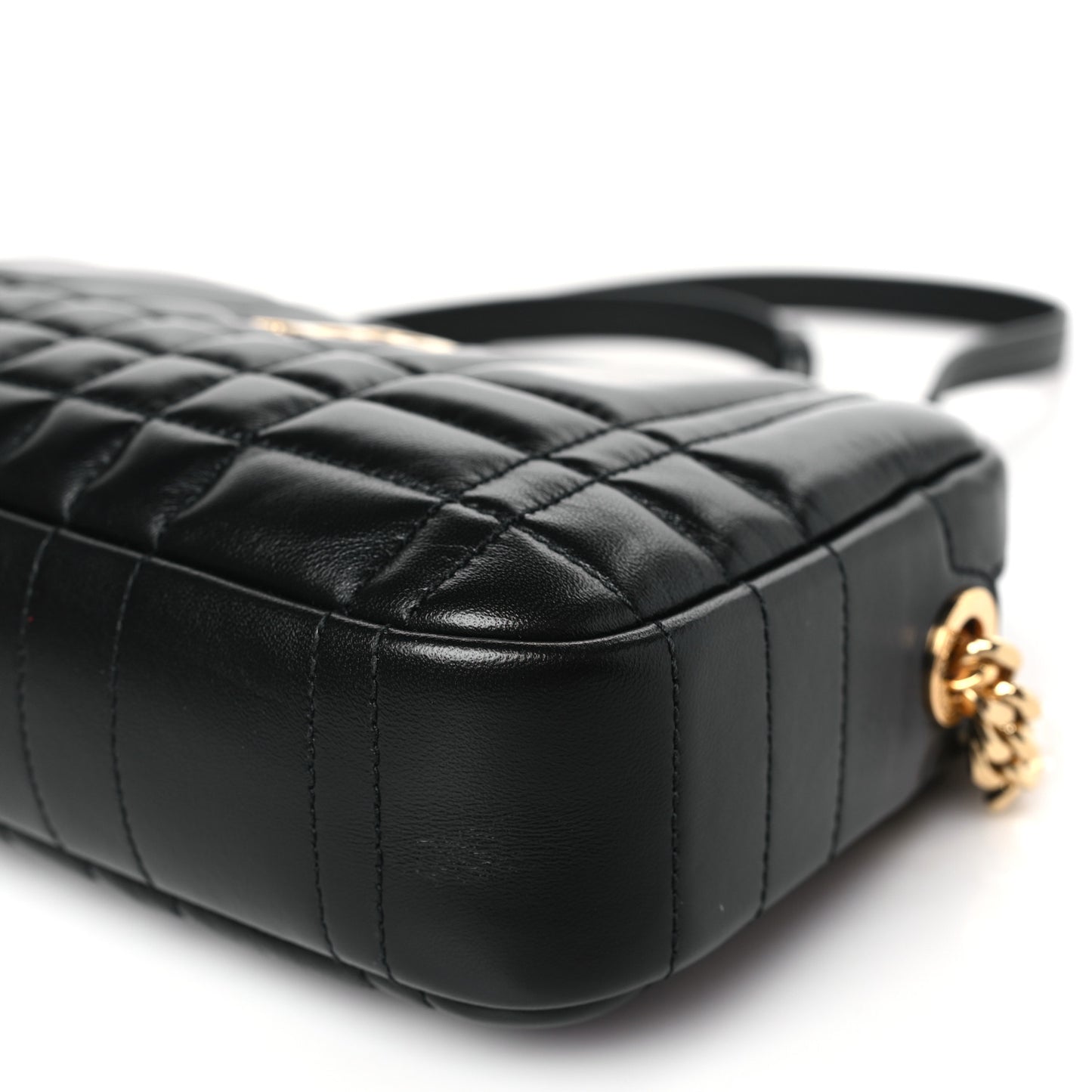 Calfskin Quilted Small Lola Camera Bag Black