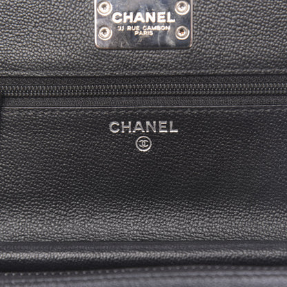 Chanel Grained Calfskin Quilted CC Box Wallet On Chain WOC Black 6 of 13