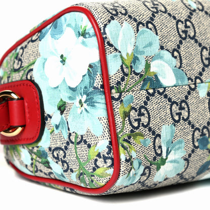 Gucci GG Supreme Monogram Blooms Mini Boston Navy Blue Hibiscus 5 of 6