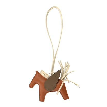 Hermes Milo Lambskin Grigri Rodeo Pegase Horse Bag Charm PM Gold Craie Etoupe 1 of 5