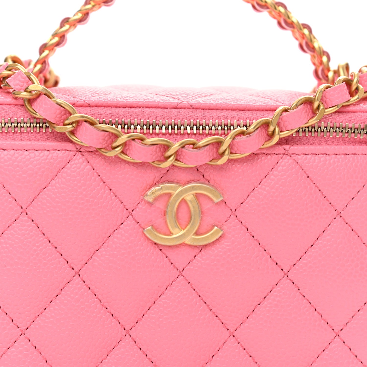 Chanel Shiny Caviar Quilted Pick Me Up Vanity Case Pink 8 of 11