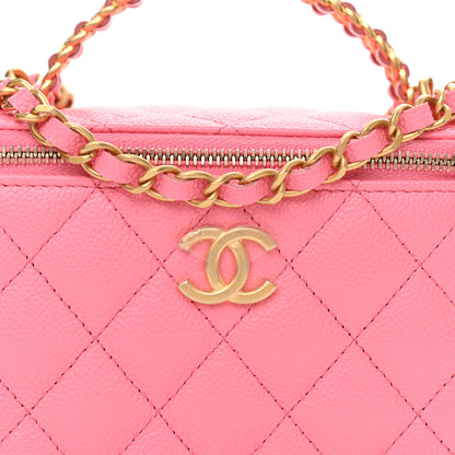 Chanel Shiny Caviar Quilted Pick Me Up Vanity Case Pink 8 of 11