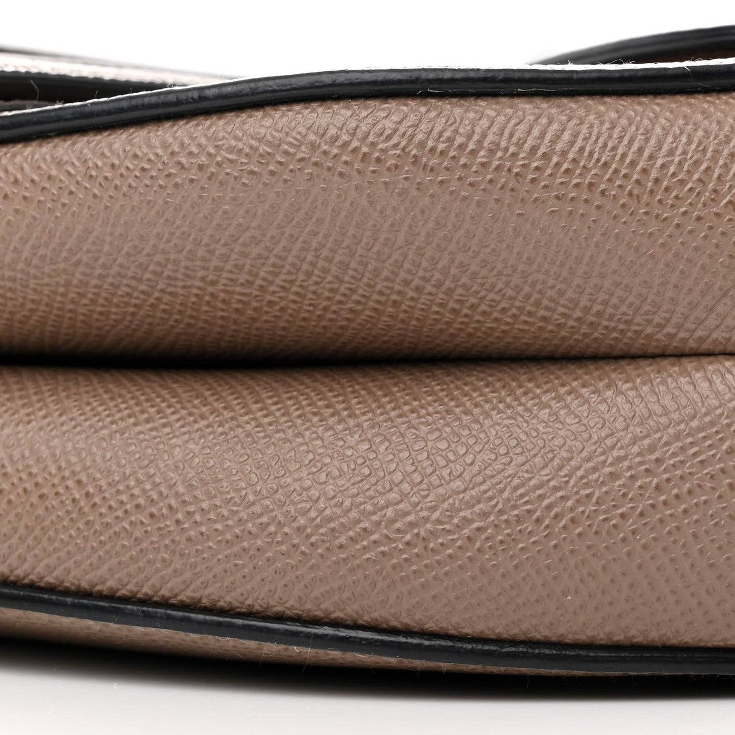 Grained Calfskin Saddle Bag With Strap Taupe