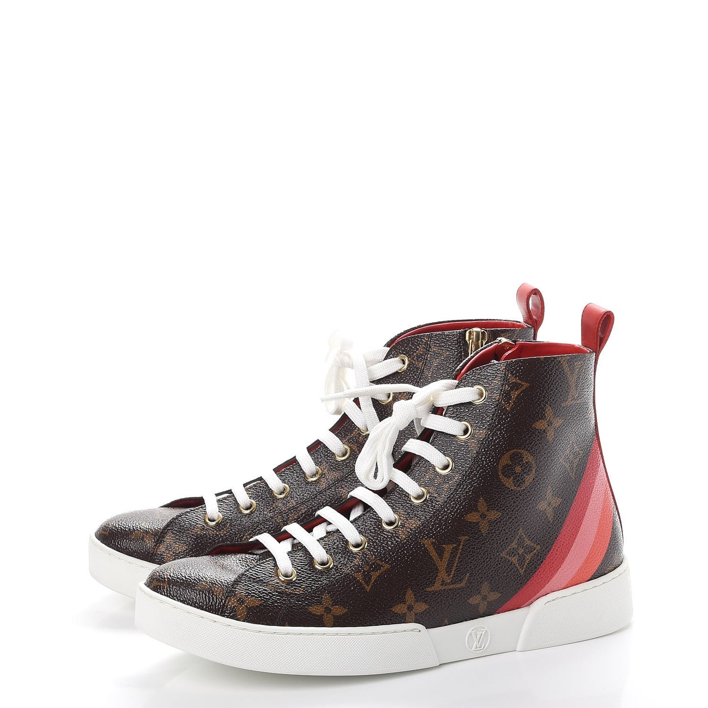 Calfskin Patent Monogram Stellar Sneaker Boots 36.5 Rouge