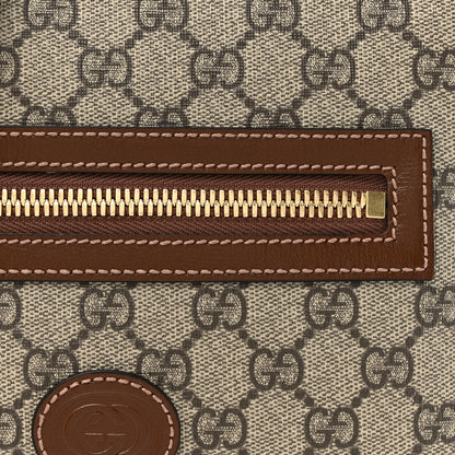 Gucci GG Supreme Monogram Azalea Calfskin Retro Interlocking G Flat Messenger Bag Beige Ebony Brown Sugar 8 of 10