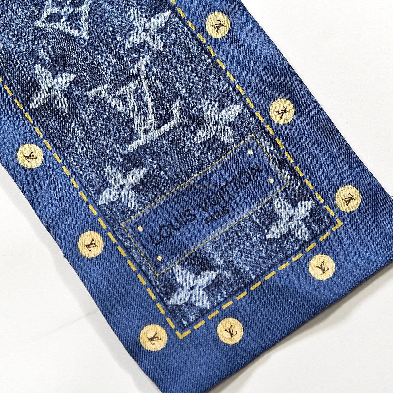 Louis Vuitton Silk Monogram Denim Bandeau Blue 2 of 3